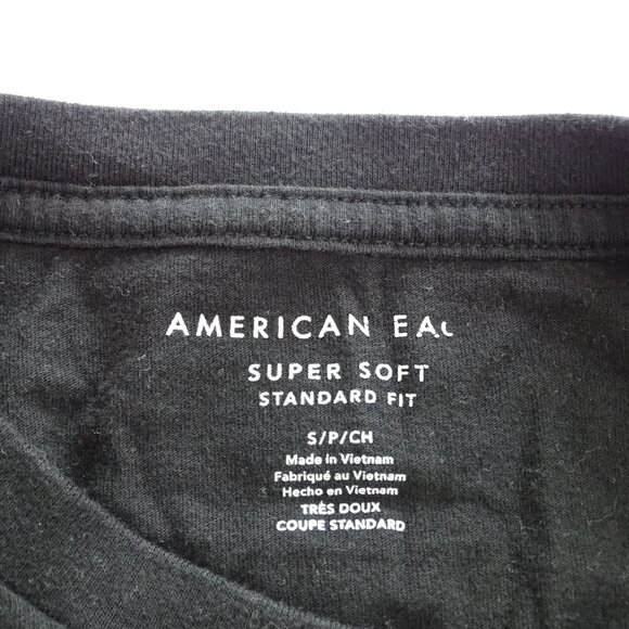 American Eagle Outfitters Black TShirt Super Soft Standard Fit Men Size S Casual - Picture 4 of 8